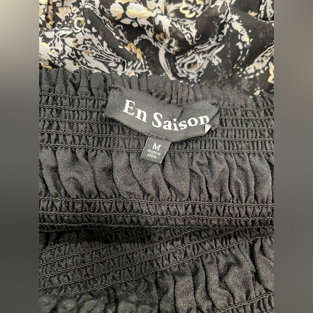 En Saison Smocked Paisley Midi Dress Size Medium - Picture 5 of 6
